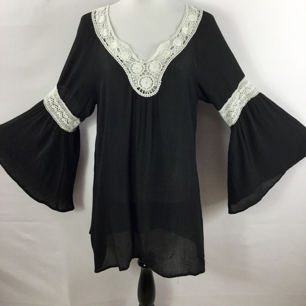Umgee Bohemian Tunic Peasant Top Blouse Size 1XL - Picture 3 of 13